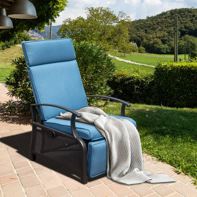 Chaise longue d'extérieur réglable en métal pour fauteuil inclinable et inclinable