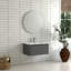 Meuble-lavabo mural avec lavabo flottant et tiroir en céramique blanche-115922440