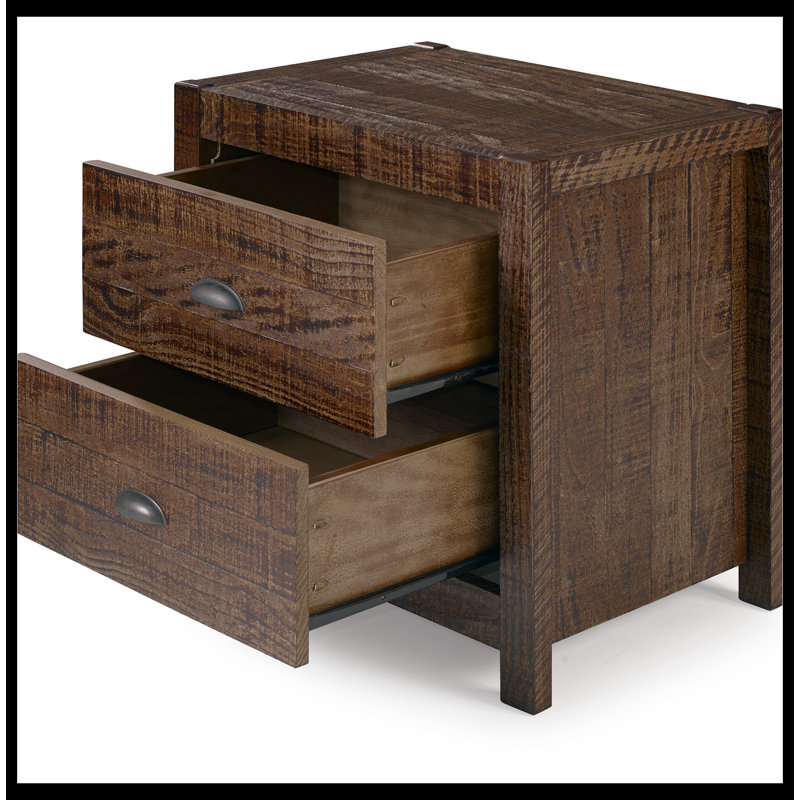 Table de chevet en bois massif Daisylynn, Espresso
