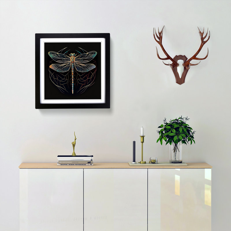 Single Picture Frame Print on Wood, Black