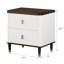 Table de chevet 2 tiroirs blanche et brune avec port USB