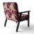 Cobalt Blue Scrollwork Swirls Victorian Pattern II - Upholstered Floral Accent Chair-1244380855