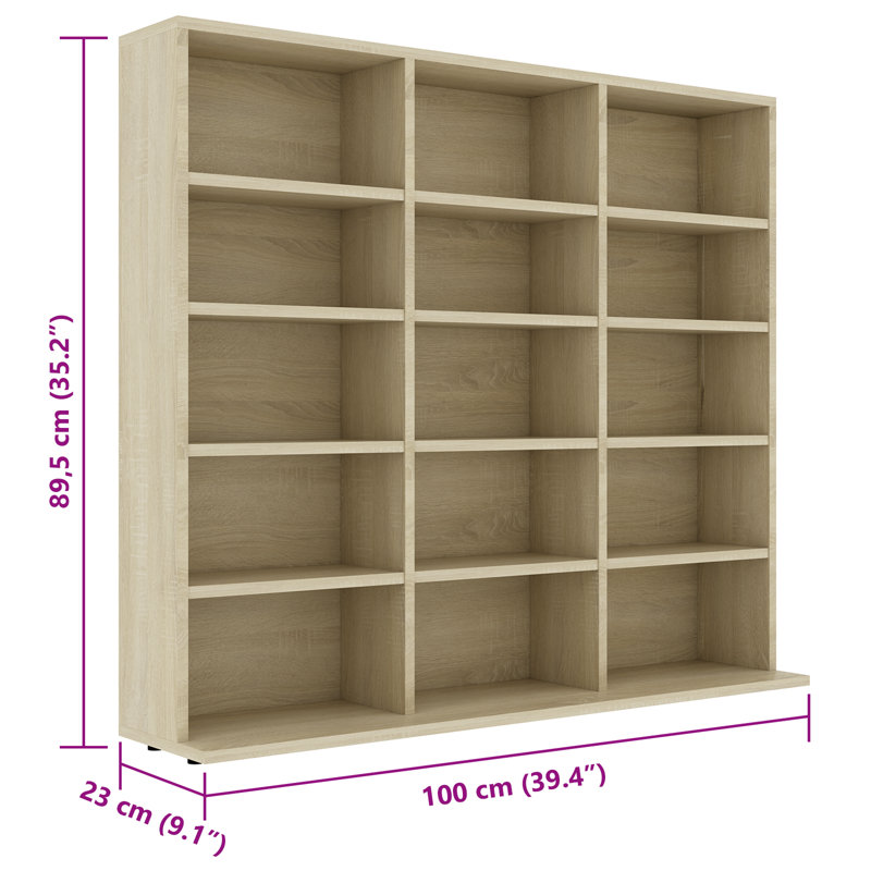 Solid Wood 89.5cm H Media Cabinet, Sonoma Oak