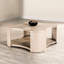 Table basse au fini chêne moderne avec rangement ouvert, bois d'hévéa et bois d'ingénierie, largeur de 42 pouces et hauteur de 18 pour la structure des espaces de vie, large et profonde