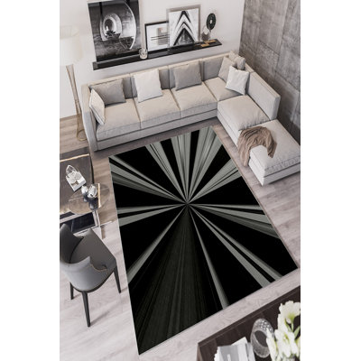 Eco-Friendly Black Carpet (23.6 x 39.4 inches), 100% Polyester, 650 g/m² | Antibacterial, Non-Slip PVC Dot Underside, 0.2 in Pile Height | Machine Washable, Perfect for Home & Office Use, Durable & Stylish Design