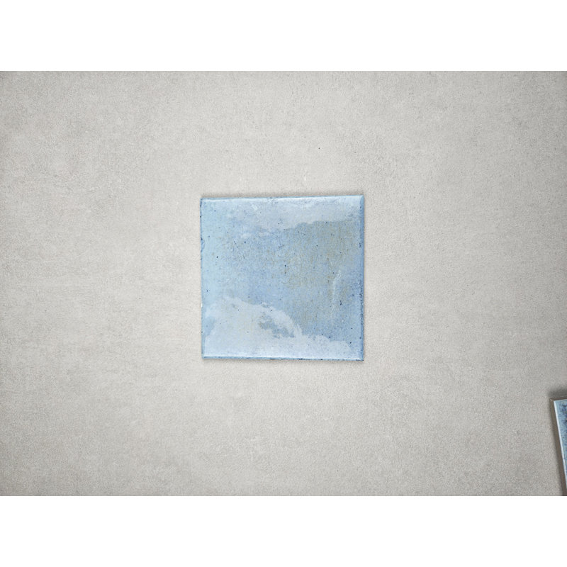 Cloud Blue Polished Tile 6X6, Blue