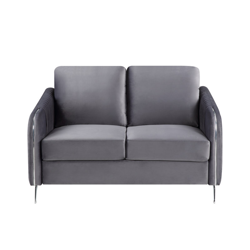 Accokeek Upholstered 54'' Loveseat, Gray Velvet