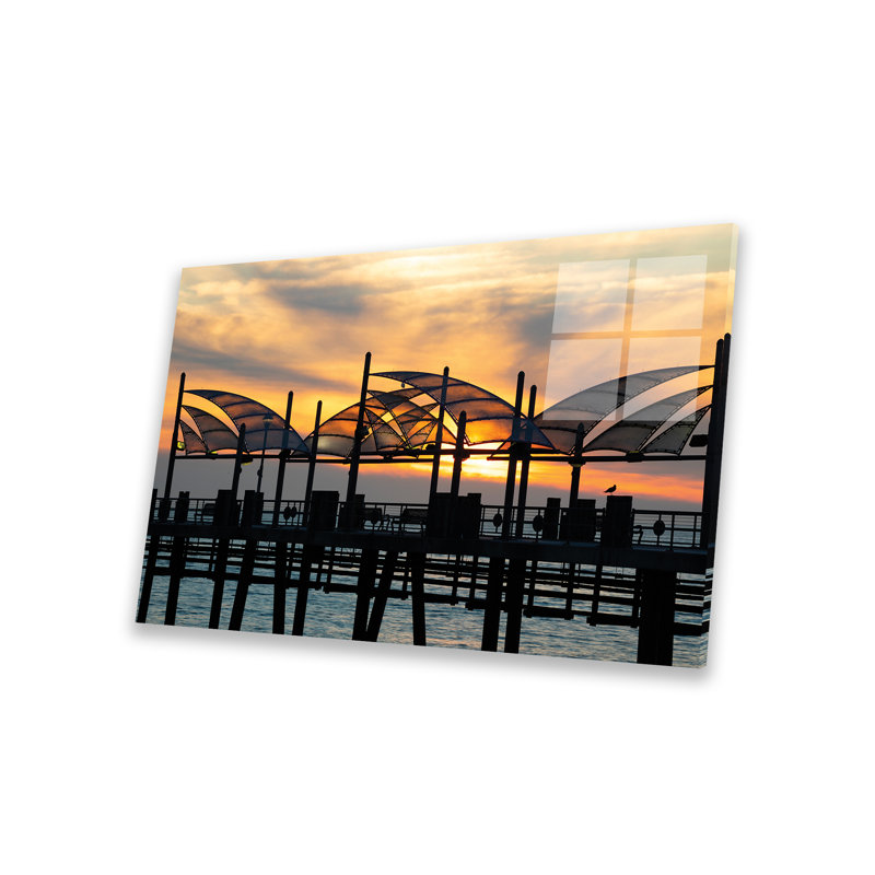 Redondo Beach Pier at Sunset, Redondo Beach, California, USA sur plastique / acrylique par Panoramic Images Print