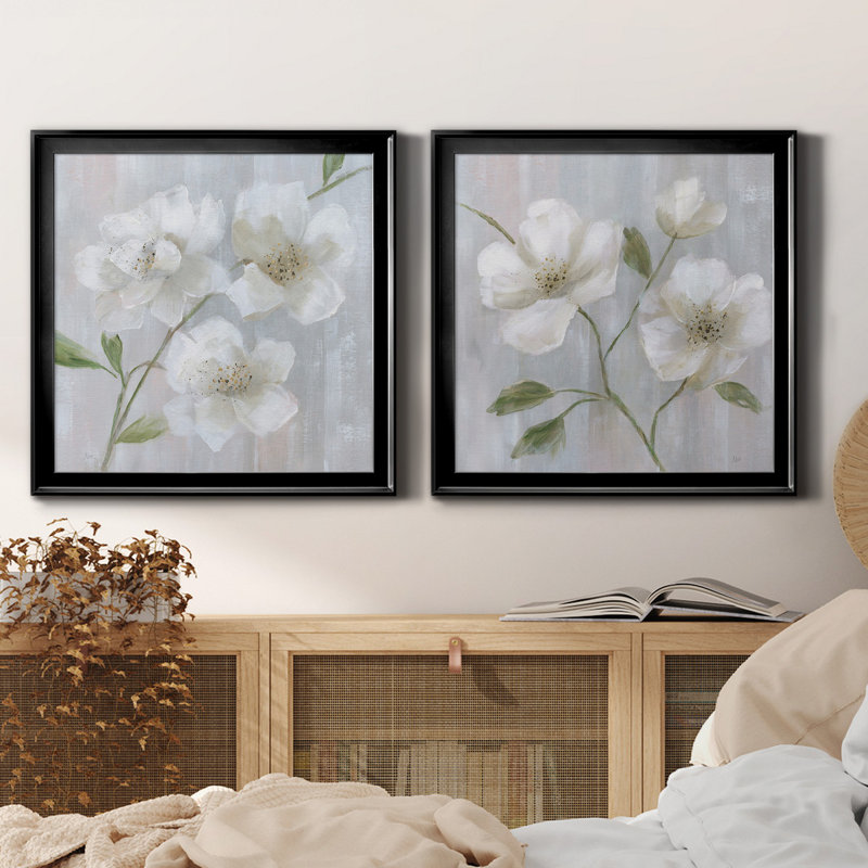 Garden Dreams I - 2 pièces, reproduction d'art sur toile, Noir, H 17,5 po x l 35 po x P 1,5 po