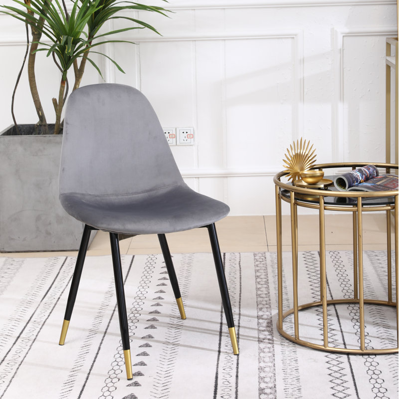Lassan Contemporary Fabric Dining Chairs, Gray