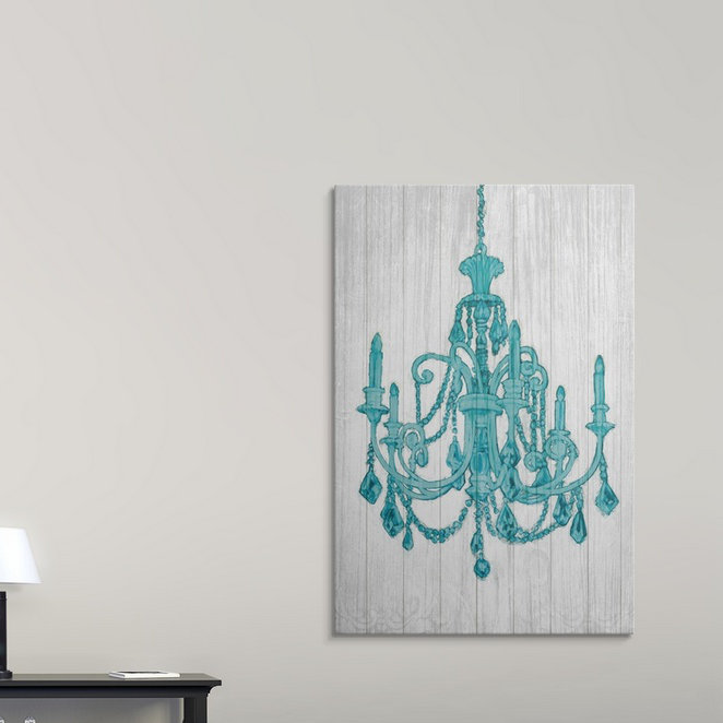 «Luxurious Lights III Turquoise» par Mundell, reproduction d'art, H 38 po x l 28 po x P 1 po, Cadre noir