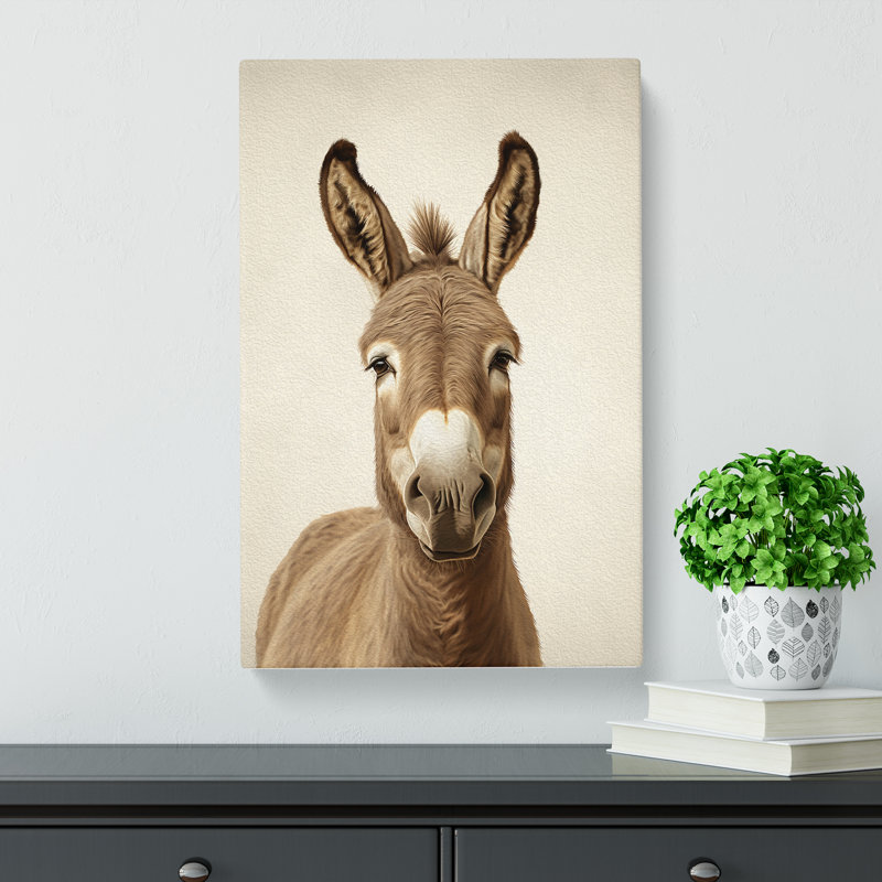 Donkey Minimalism - Wrapped Canvas Print, 60cm H x 40cm W x 3cm D