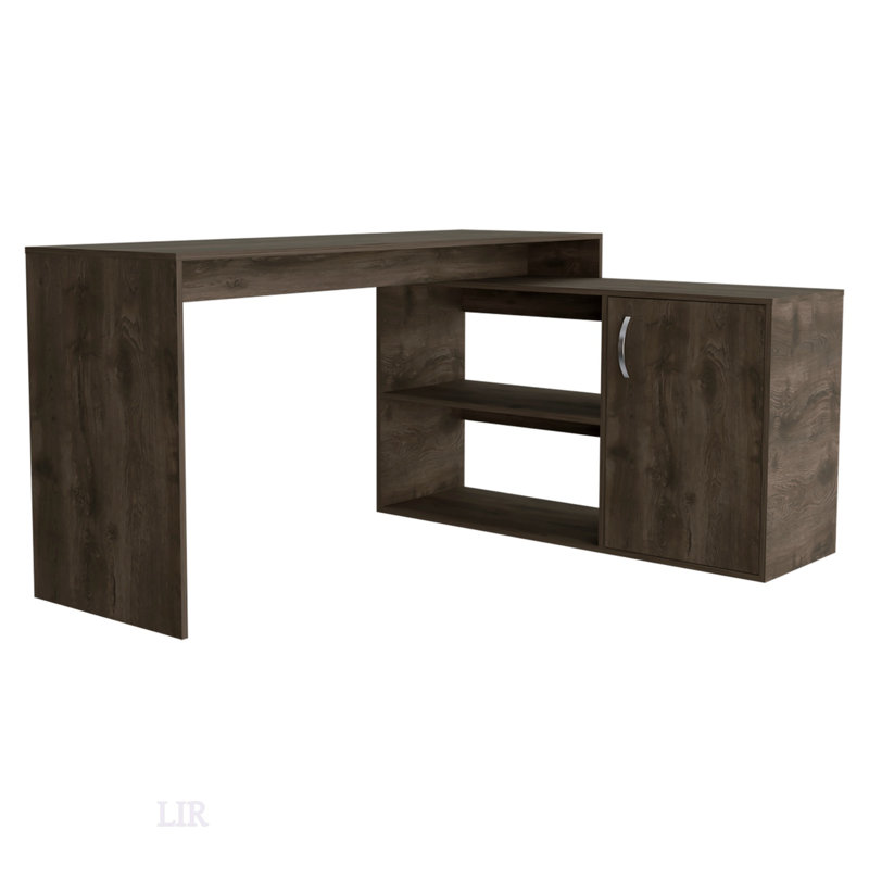 Bureau en forme de L, bureau, surface de travail spacieuse avec rangement spacieux pour la maison et le bureau modernes