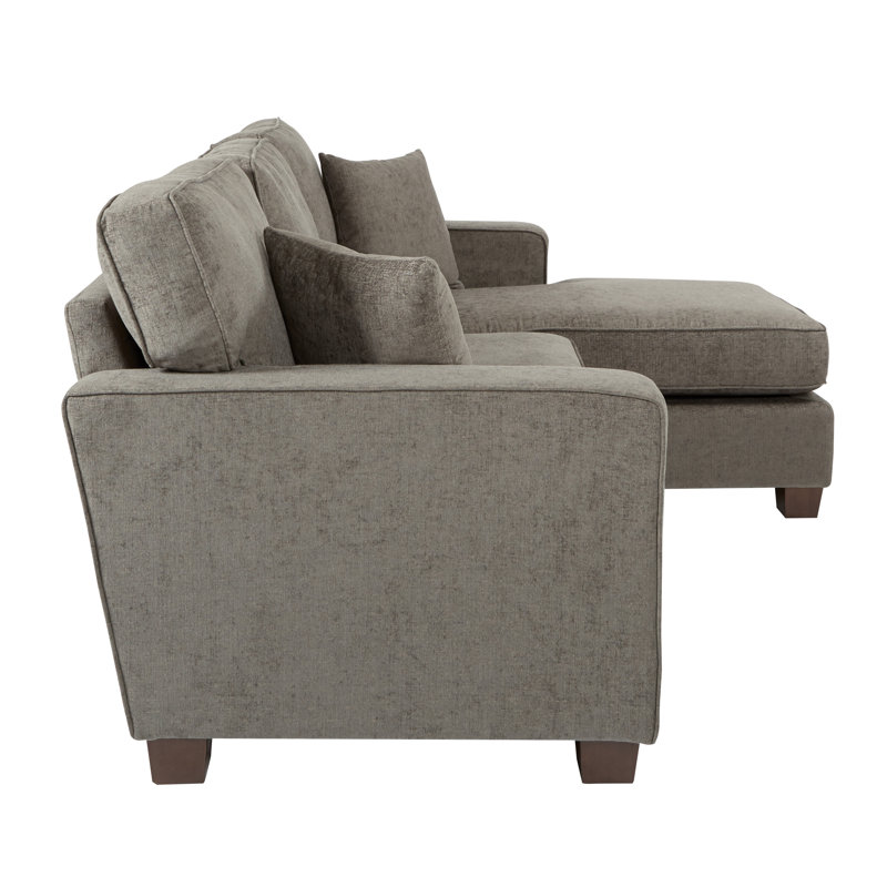 Canapé et méridienne réversible de 73,75 po de large Kehlani, Polyester Cush gris