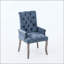 Chaise de salle à manger rembourrée en tissu chenille club - Dossier capitonné à losanges-129041782-129041783