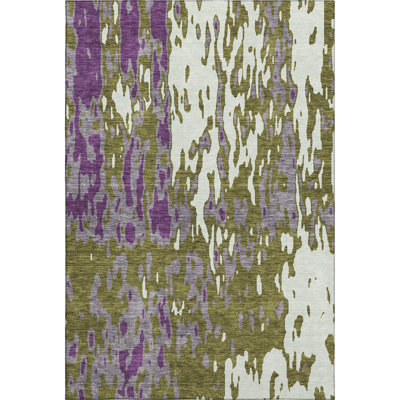 Premium Machine Washable Prisco Olive Rug