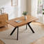 Plateau de table de salle à manger extensible en MDF, surface de grain de bois rectangulaire pour 6 à 8 personnes