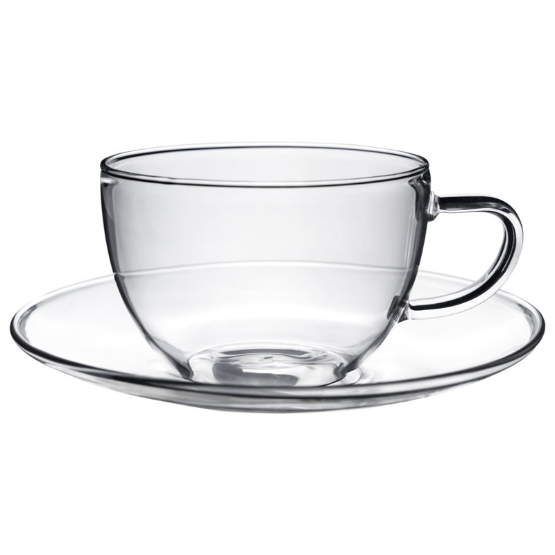 Glass Cappuccino Cup and Saucer