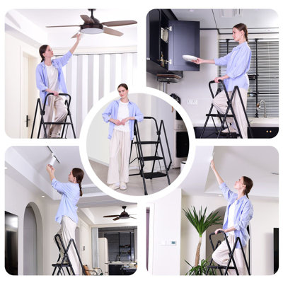 5-step ladder, folding ladder stool with safety anti slip handle