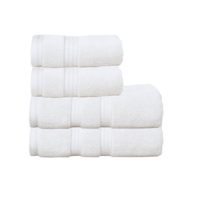 Elegance Essentials 550GSM 100% Cotton Zero Twist Bath Towel Set (2 Bath Towel, 2 Hand Towel)