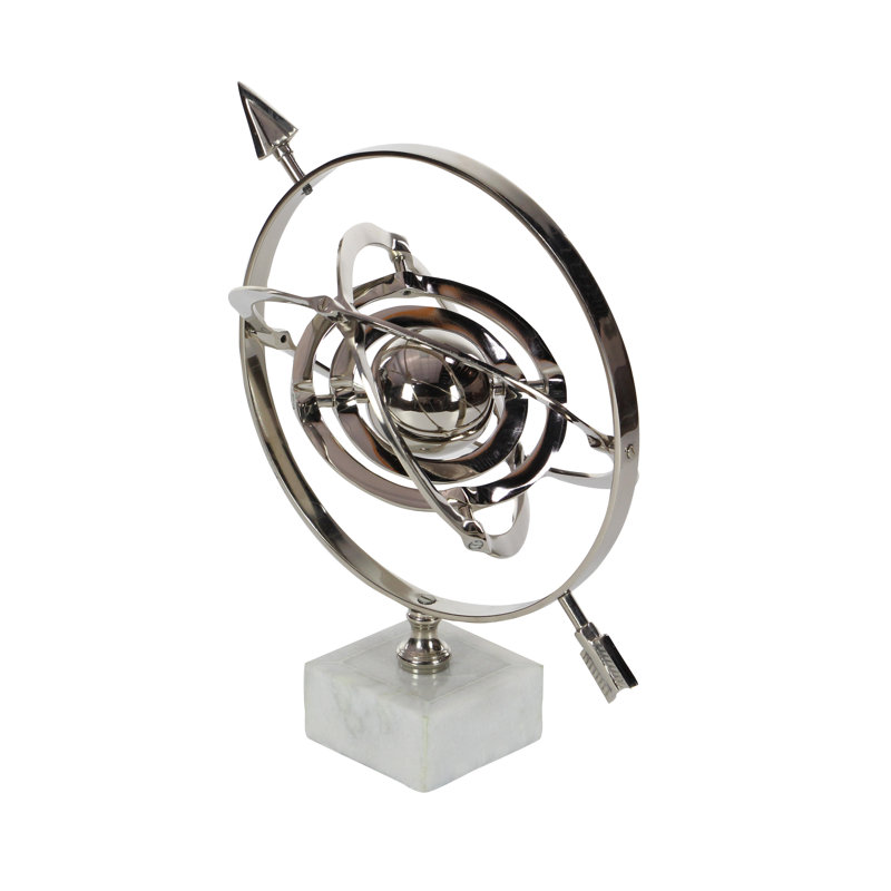 Sculpture sphère armilaire en aluminium Mattei