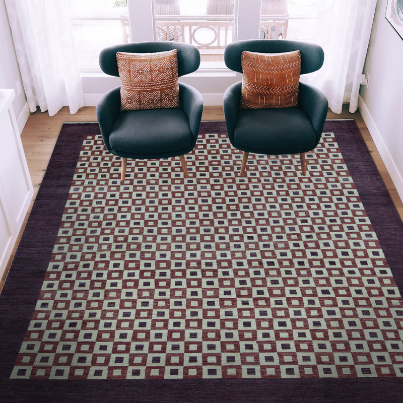 Gabbeh Hand-Knotted High-Quality Black and Red Area Rug