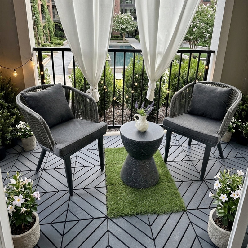 Chaises de salle à manger de patio PURPLE LEAF 2 pièces, chaises d'extérieur en rotin PE avec structure en aluminium, coussins et 2 coussins de dossier