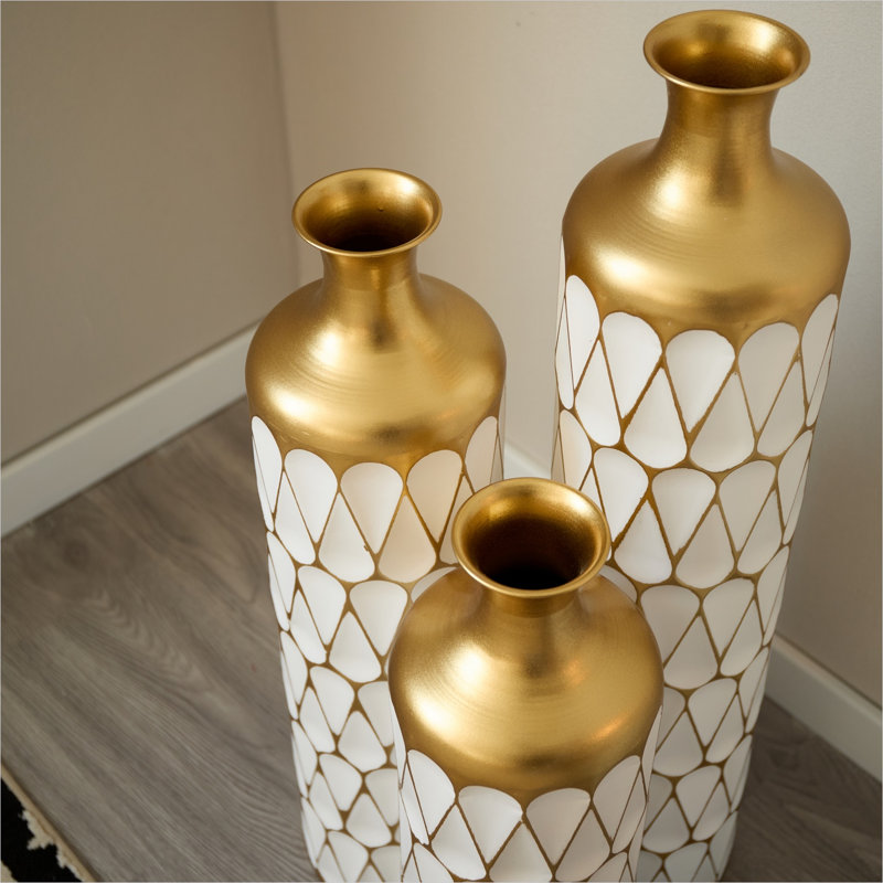 Vases et bocaux en métal pour le salon, 22,83 po, avec tablettes, décor de vestibule de salon moderne