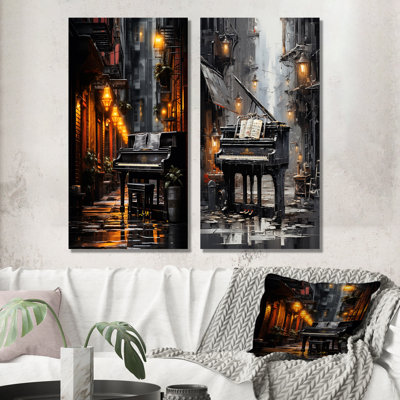 Piano Urban Upright - Ensemble de 2 reproductions murales en métal