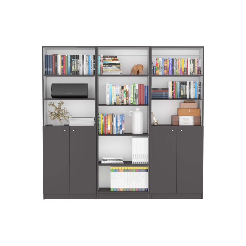 Bibliothèque standard H 71,1 "x l 74" Britnai, Gris