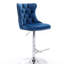 Tabourets de bar pivotants en velours à hauteur de siège réglable, tabourets de bar rembourrés modernes à base chromée avec dossier capitonné confortable, ensemble de 2-1163899261-1163899234