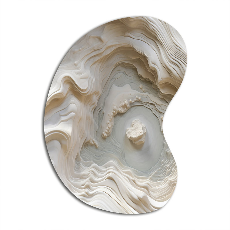 «Cleven - Abstract Spirals», art mural asymétrique en métal, reproduction d'art moderne de forme unique, H 39 po x l 28 po