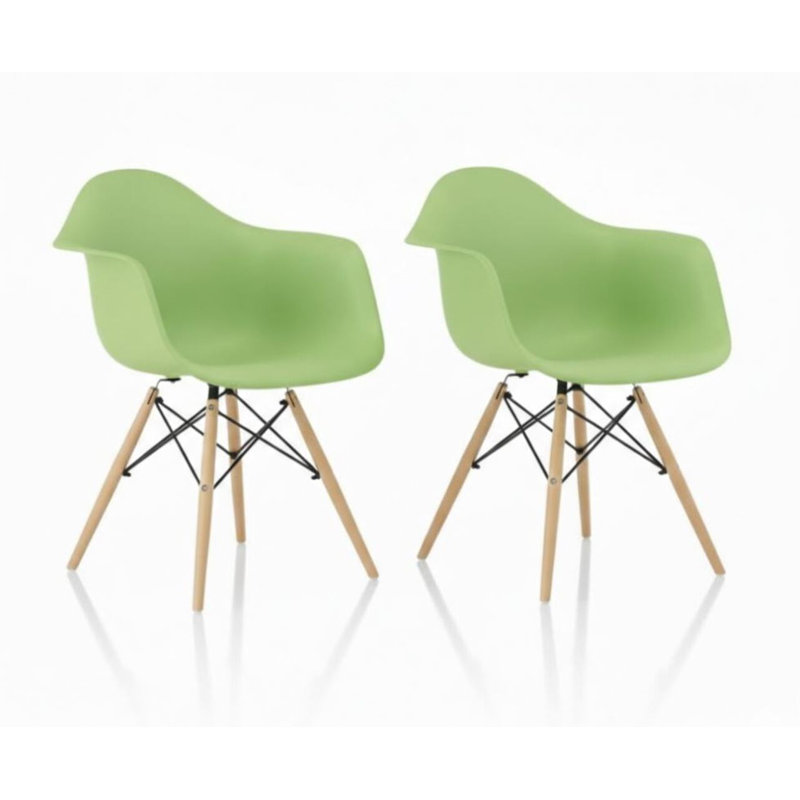 Chaise de salle à manger en plastique, Vert