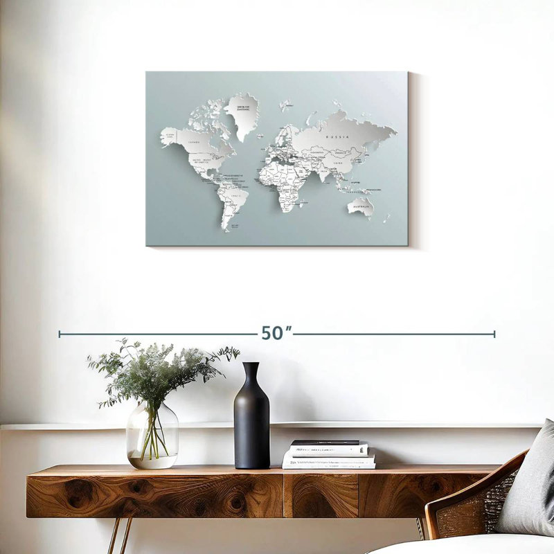 Carte du monde moderne Aliaz, H 20 po x l 30 po