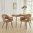 Olivas Mid-Century Modern Faux Leather Dining Chairs with Arms, Upholstered Kitchen & Dining Room Chairs