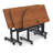 Hierarchy Rectangle Height Adjustable Flip Top Training Table with Casters-1595782779-1595782776