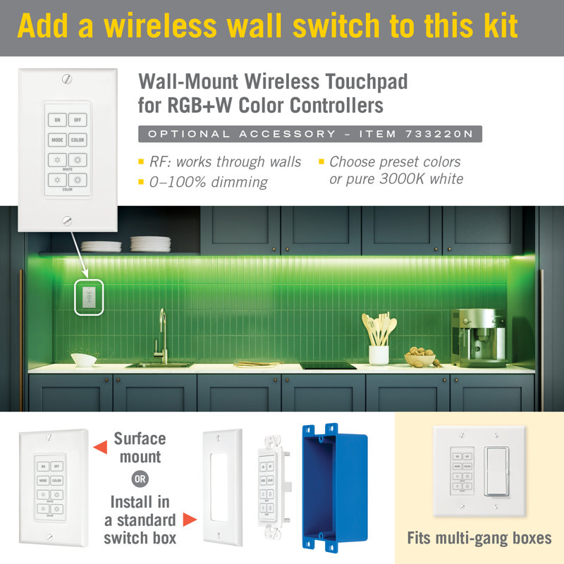 Ensemble de bande lumineuse à DEL multicolore RibbonFlex Home 24V RVB + W