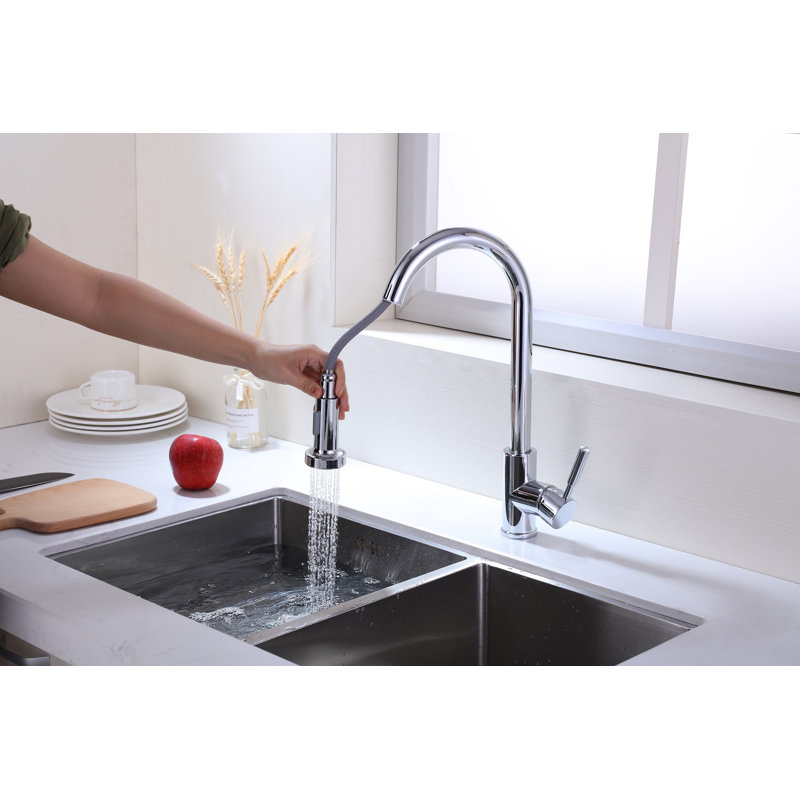 Pull Down Single Handle Kitchen Faucet, chrome