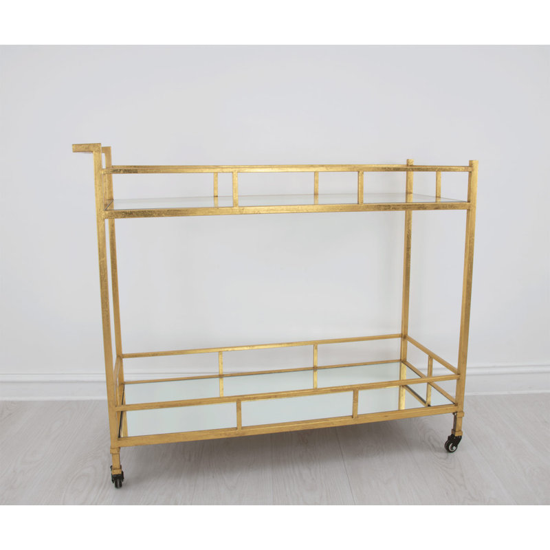 Melody Serving Cart, Antiqued Gold Leaf