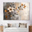 Ensemble de décorations murales fleurs de cerisier orange et gris-107213074-107213072