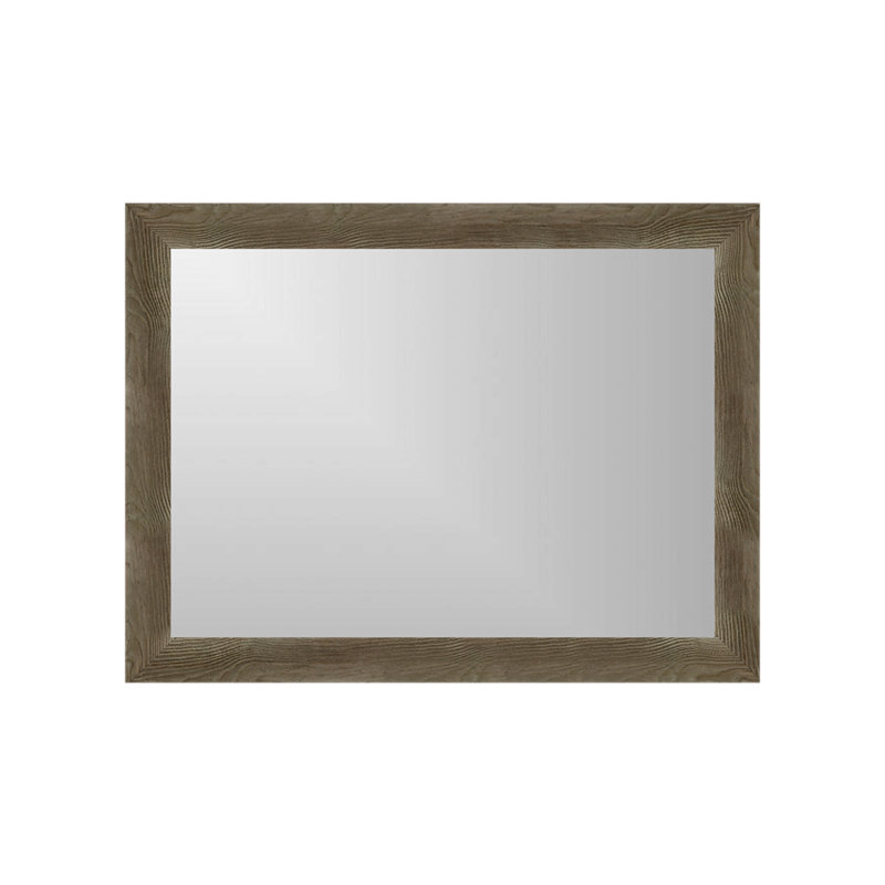 Arber Solid Wood Flat Mirror, Soft Gray, 49" x 37"