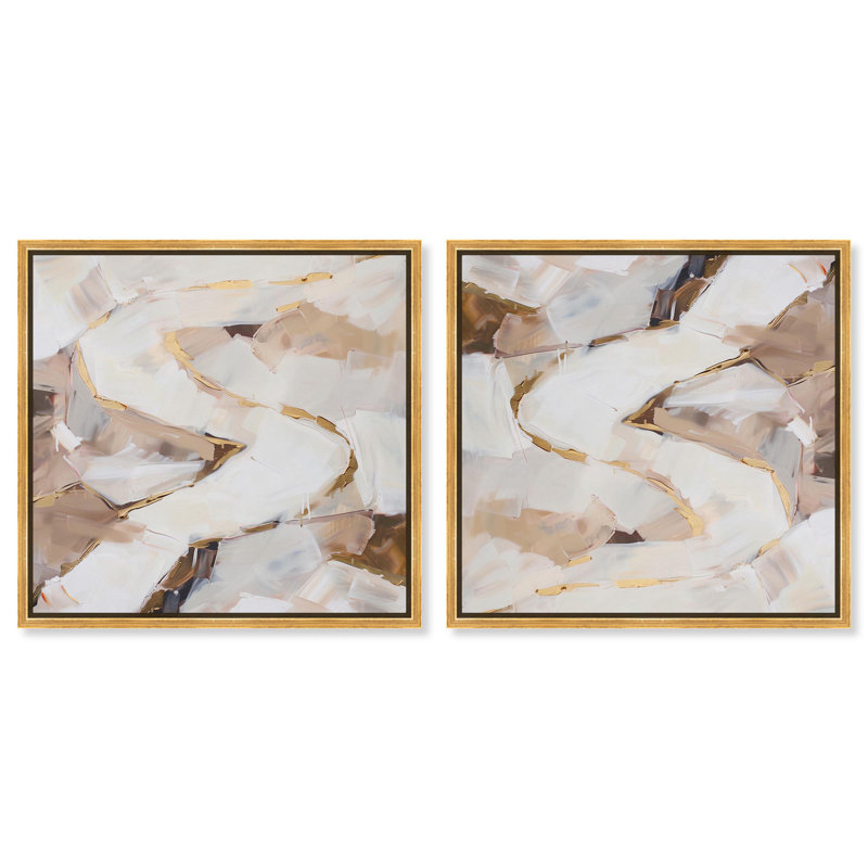 Ensemble de profondeurs caramel sur toile, art bohème délavé par Art Remedy, H 30 po x l 30 po, Toile tendue
