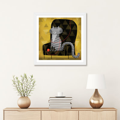 " Seated Gray Tabby " Print