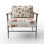 Fauteuil d'appoint géométrique brun et beige à motif cacao brun-2092773217