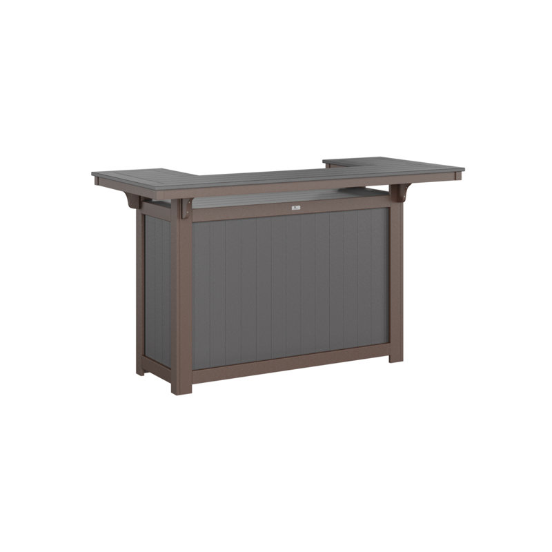 Outdoor Rectangle Bar Table, Smoke Gray, Chocolate Brown