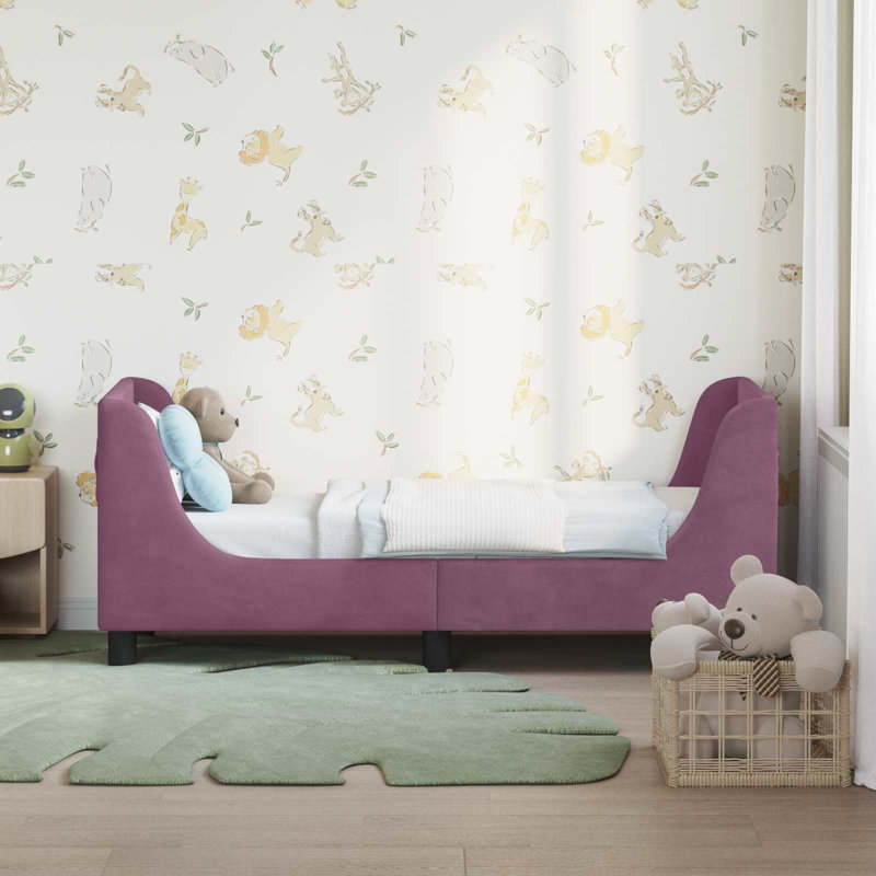 Bed Frame, Purple/Black, Cot Bed / Toddler (70 x 140cm)