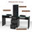  71.7'' Wide Double Position Nail Desk with Glass Top, Locking Drawer and Storage Shelf-1595882403
