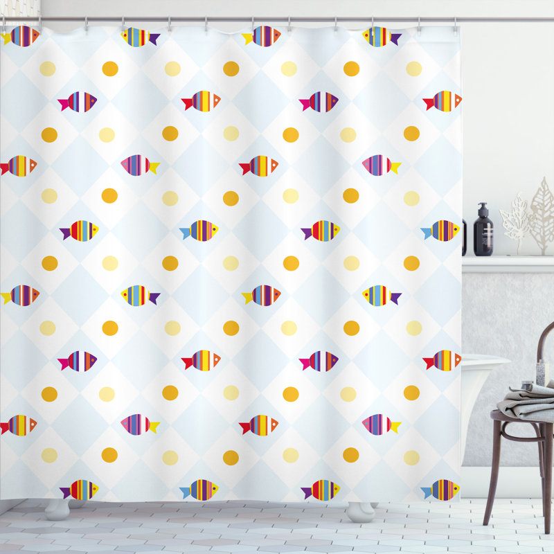 Shower Curtain with Hooks Included, 69" W x 84" L