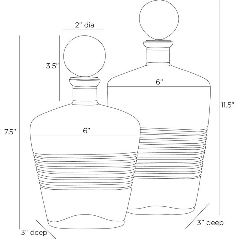 Eaves Decanters, Set Of 2