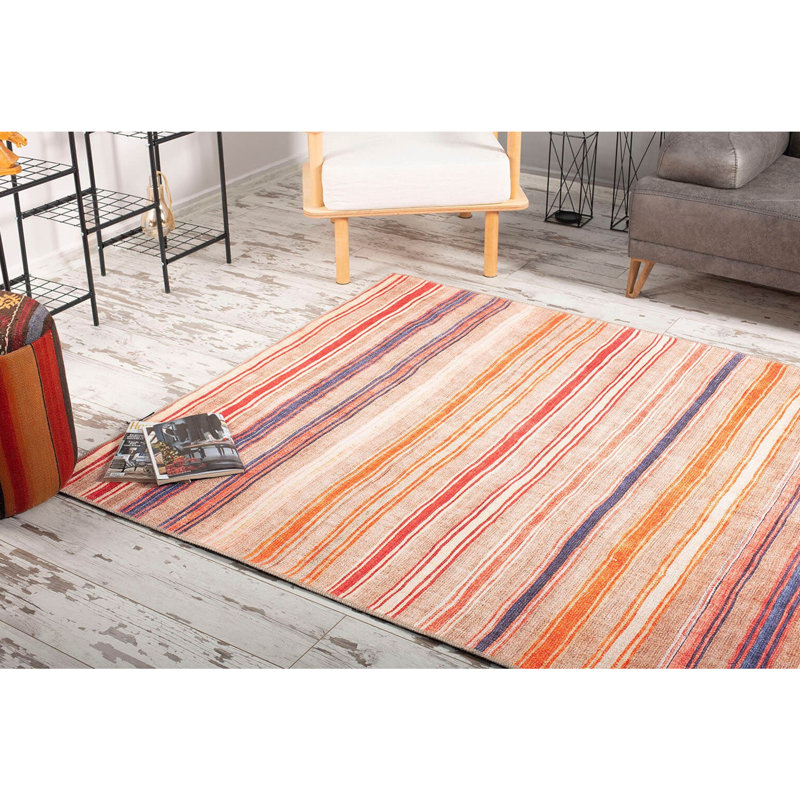 Tapis lavable en machine Premium, 4,6 x 6,2 pieds, 100% polyester, 1850 g / m² | Hauteur des poils: 0,2 po | Poly-coton écologique recyclé | Parfait pour le salon, la chambre à coucher et les endroits très passants